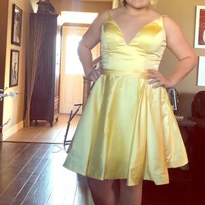 A-line spaghetti strap homecoming dress